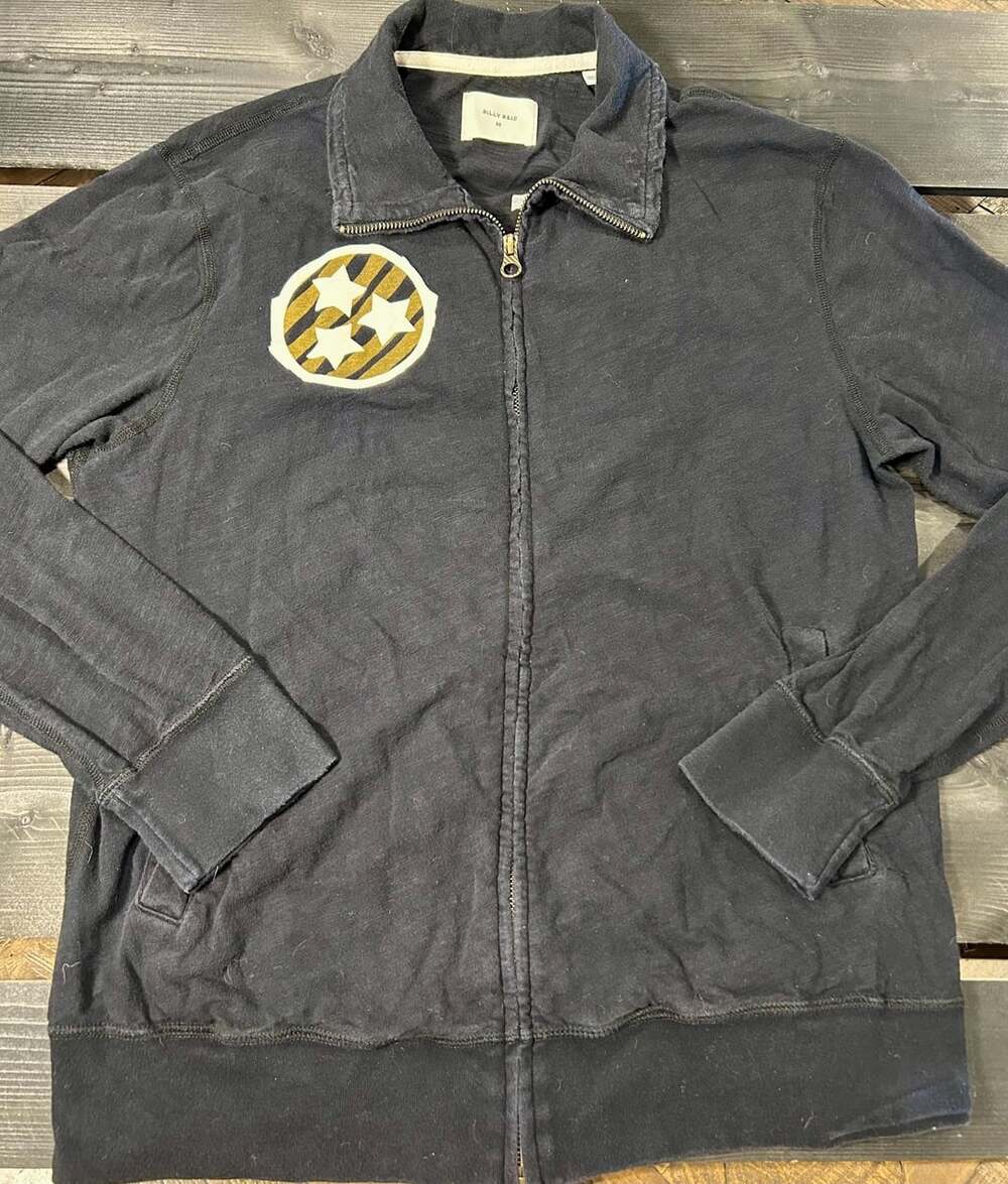 Billy Reid Men's 100% Cotton Full-Zip Jkt w/Tennessee Tri-Star Patch, Size Med